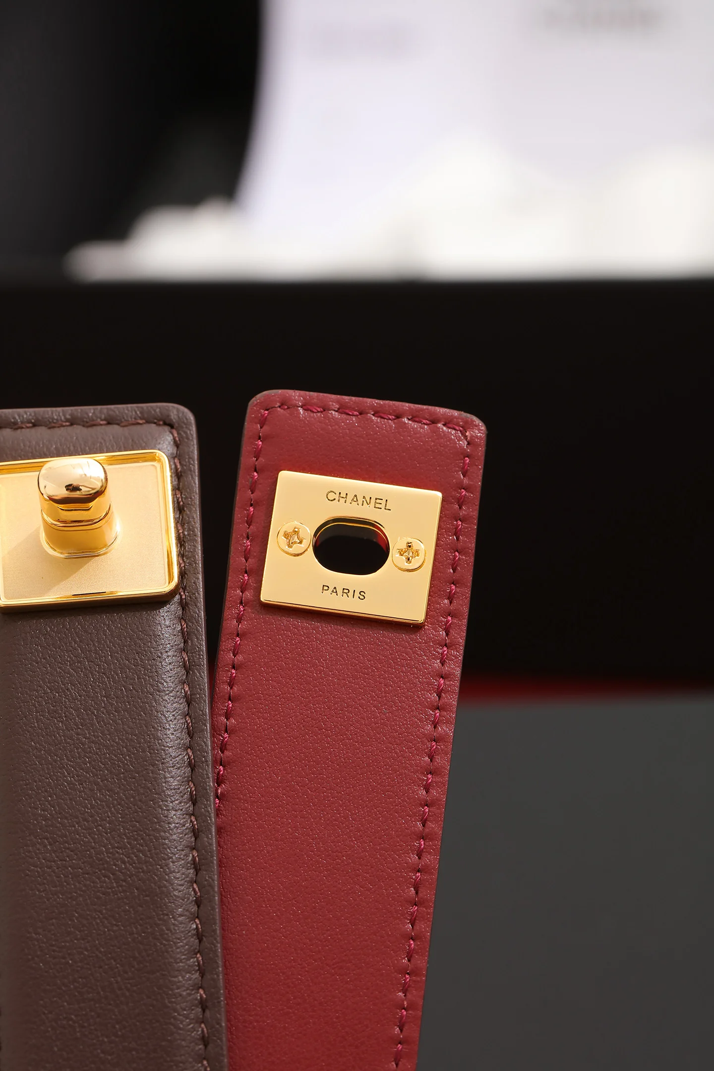 CHANEL Belts Brown-Gold 2.5cm Width A9010050344 - Image 7