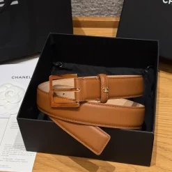 CHANEL Belts Brown-Gold 3.0cm Width A7010050126