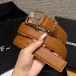 Alternative view of CHANEL Belts Brown-Silver 3.0cm Width A7010050121