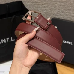 Alternative view of CHANEL Belts Burgundy-Silver 3.0cm Width A7010050122