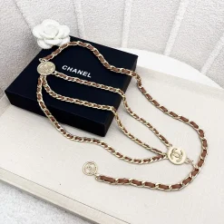 Alternative view of CHANEL Belts Chain & Woven Brown-Gold B0010050025