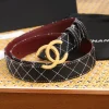 CHANEL Belts Togo Calf Leather Black-Gold 3.0cm Width A9010050084