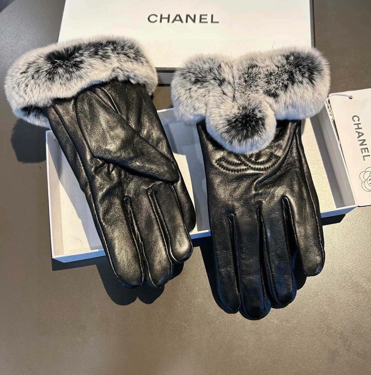 CHANEL Gloves Black-Gray H010071898 - Image 6