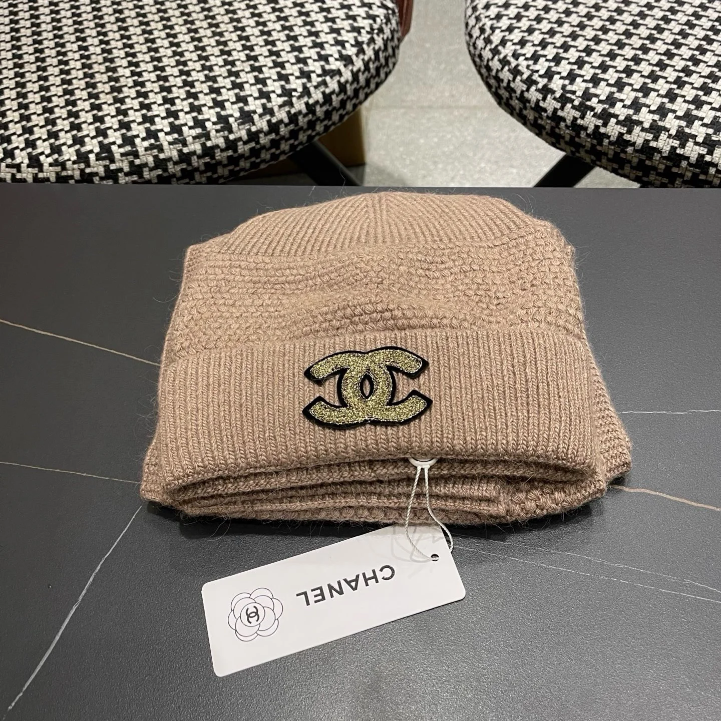 CHANEL Hats Cashmere Beige-Gold A4510070244