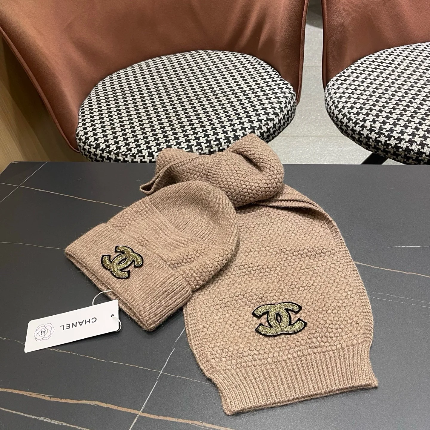 CHANEL Hats Cashmere Beige-Gold A4510070244 - Image 11
