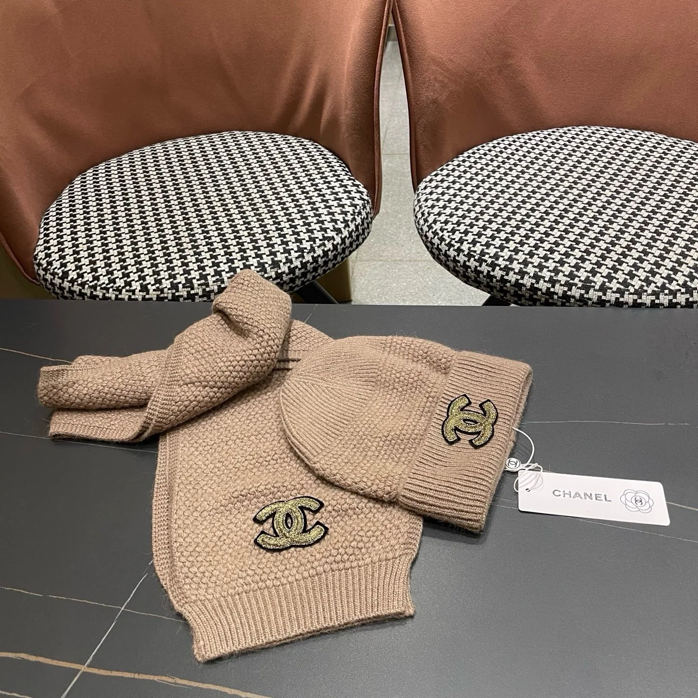 CHANEL Hats Cashmere Beige-Gold A4510070244 - Image 12