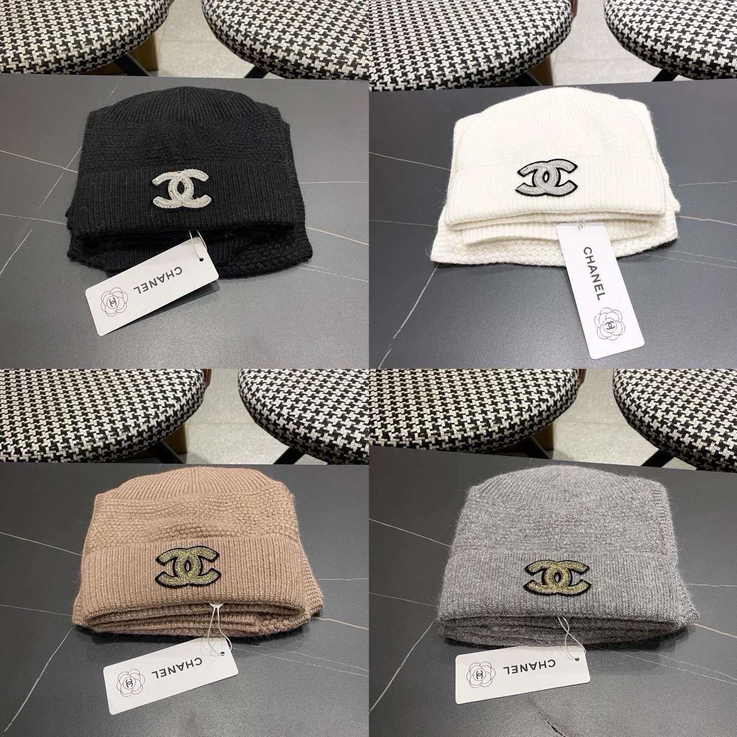 CHANEL Hats Cashmere Beige-Gold A4510070244 - Image 4