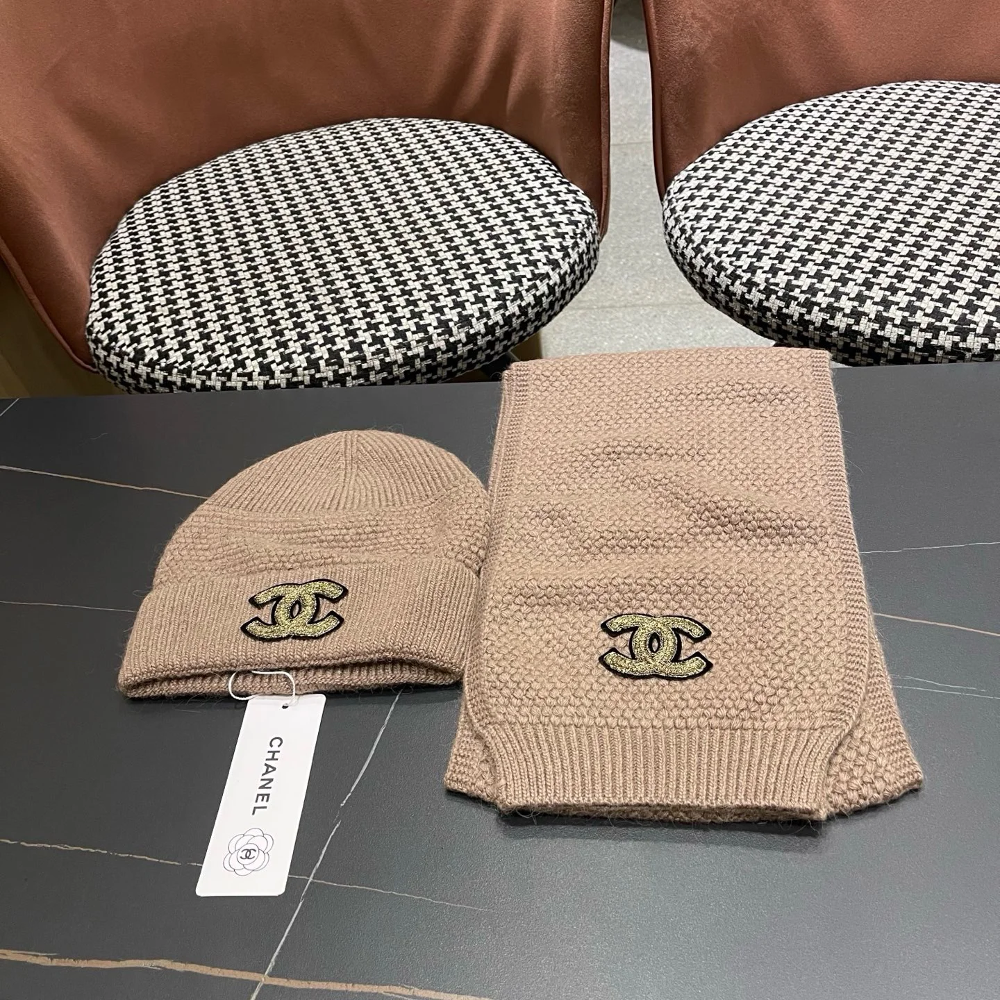 CHANEL Hats Cashmere Beige-Gold A4510070244 - Image 8