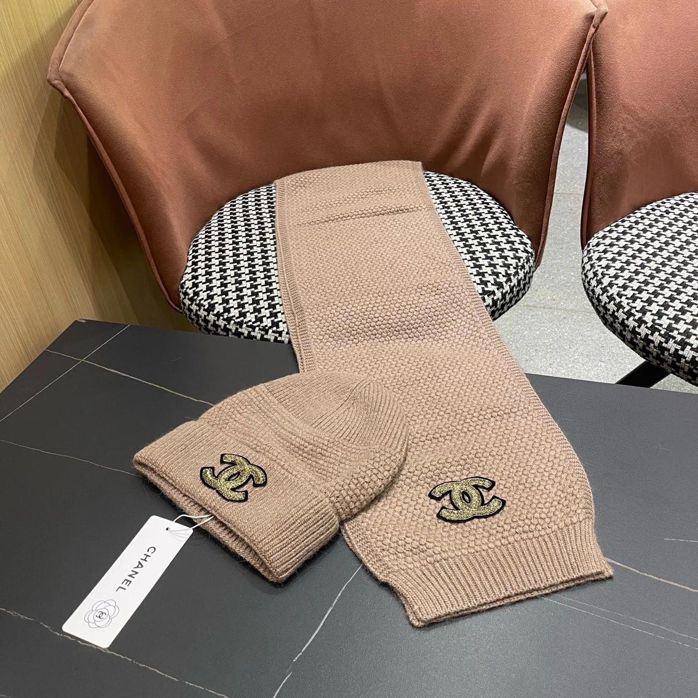 CHANEL Hats Cashmere Beige-Gold A4510070244 - Image 9