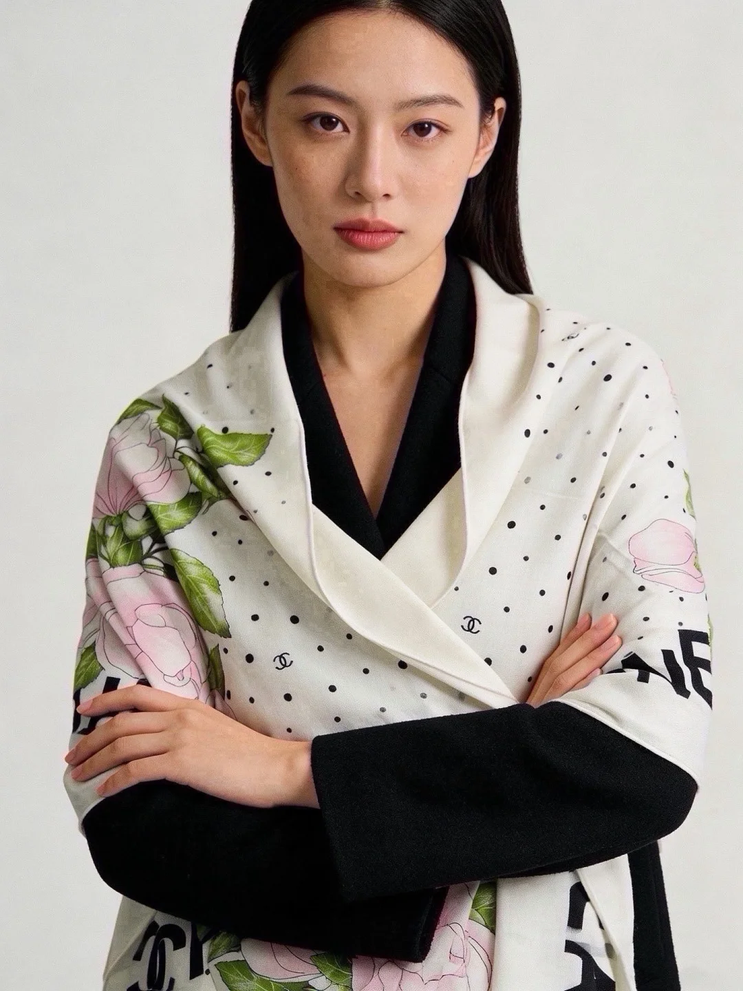CHANEL Scarves White-Pink-Black-Green B0510071755 - Image 2