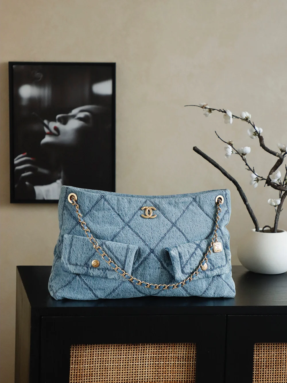 CHANEL Shoulder Bags Blue-Gold 26X38X11CM H8010060561