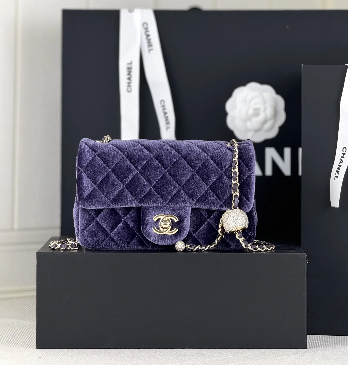CHANEL Shoulder Bags Purple-Gold F5010061702
