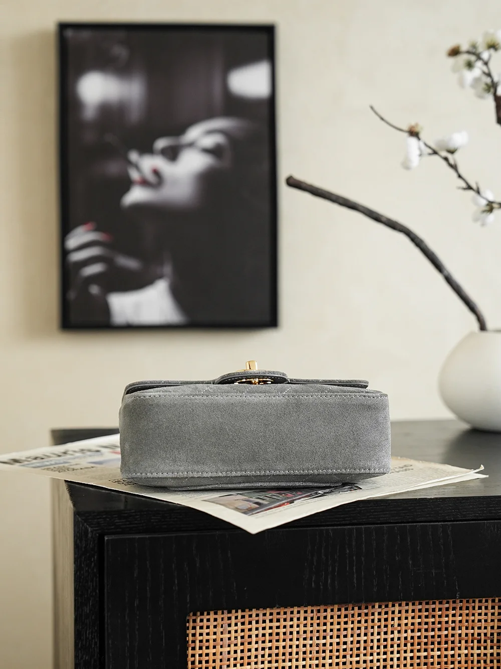 CHANEL Shoulder Bags Suede Gray-Gold 20X12X7CM G5010062360 - Image 6