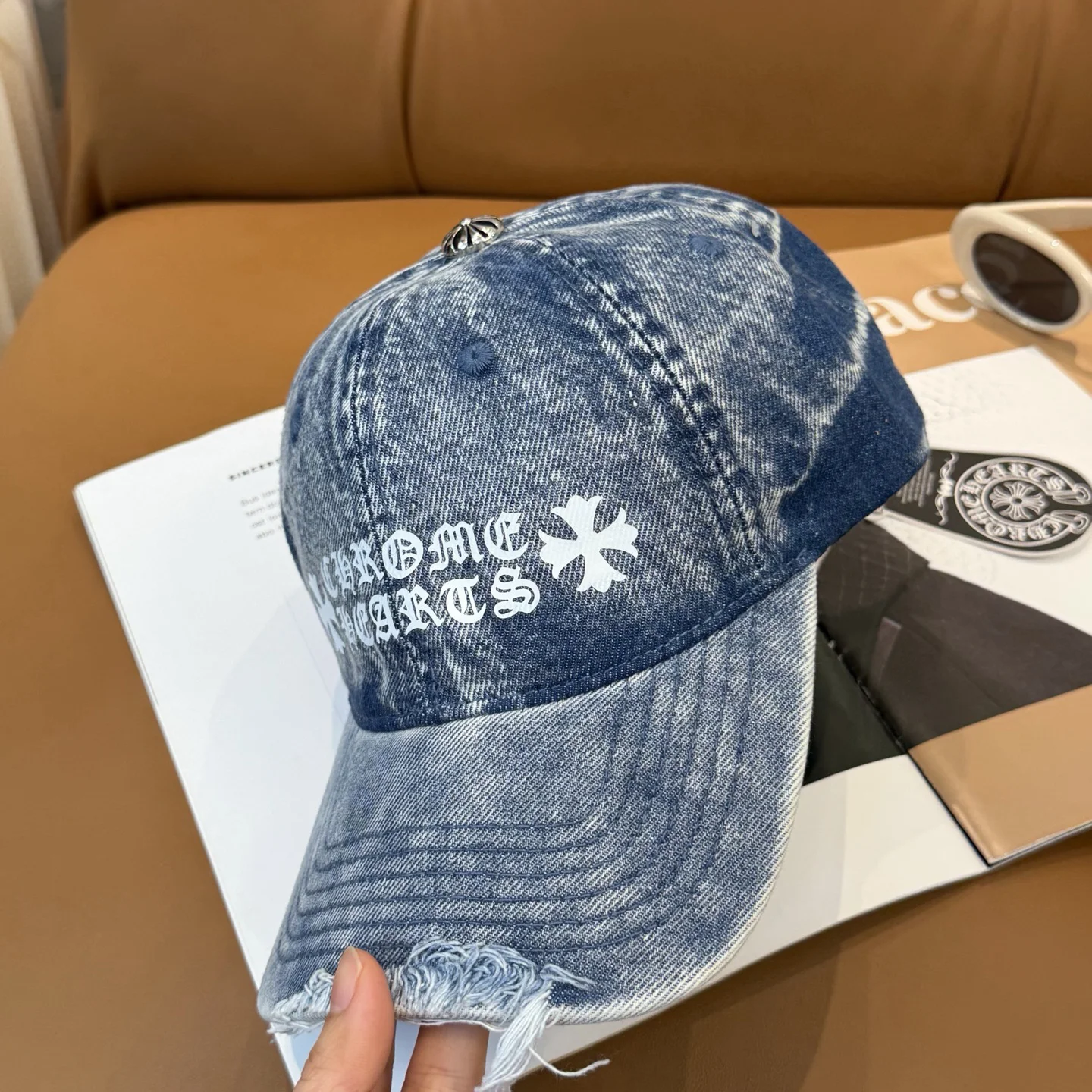 CHROME HEARTS Caps Denim Blue-White ONE SIZE C810073154 - Image 2