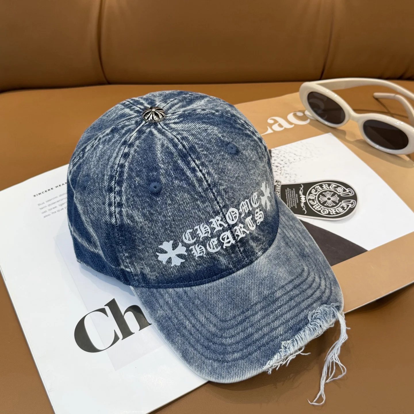 CHROME HEARTS Caps Denim Blue-White ONE SIZE C810073154 - Image 5