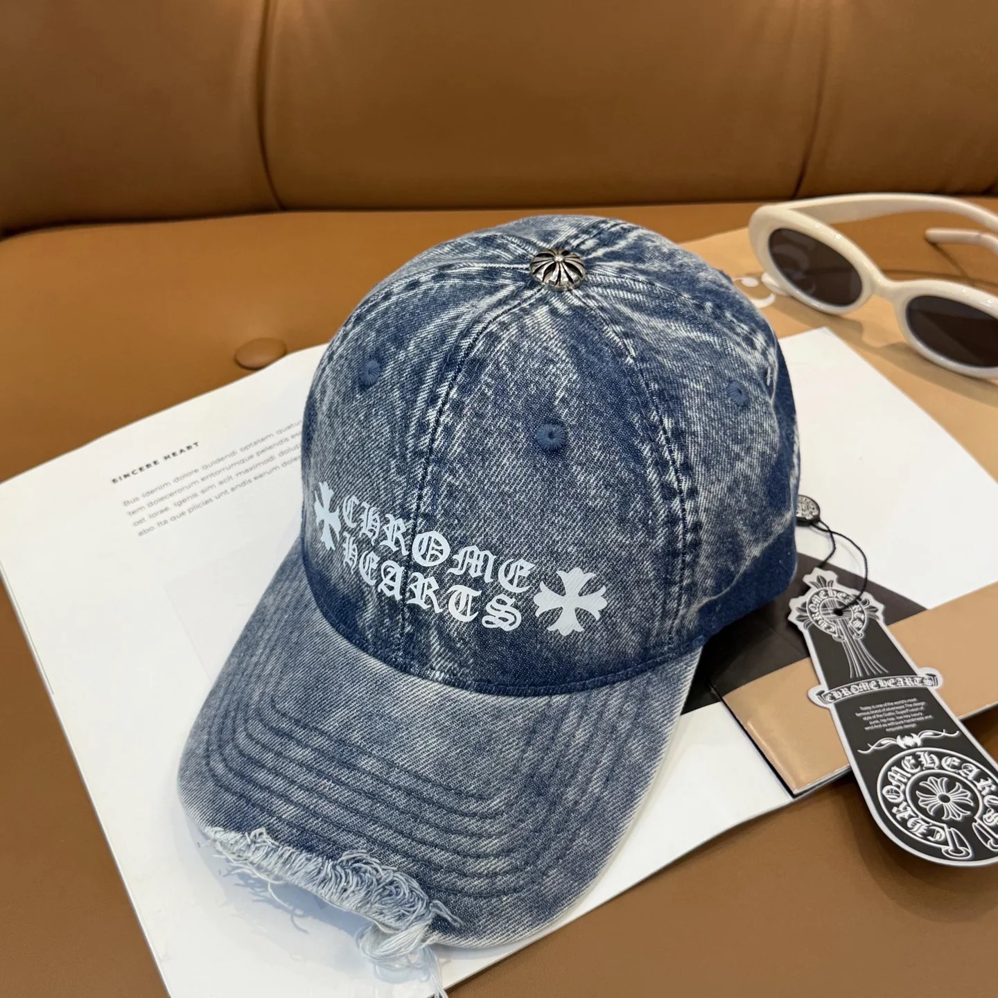 CHROME HEARTS Caps Denim Blue-White ONE SIZE C810073154 - Image 6
