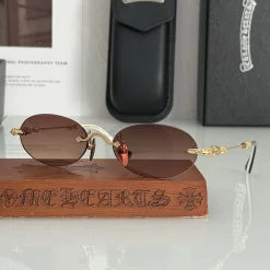 Alternative view of CHROME HEARTS Sunglasses 18K Gold Plated A6010071590
