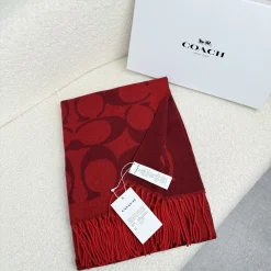 Alternative view of COACH Scarves Wool Cashmere Maroon-Burgundy One Size A2510070685