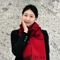 COACH Scarves Wool & Cashmere Red-Black A2510071179