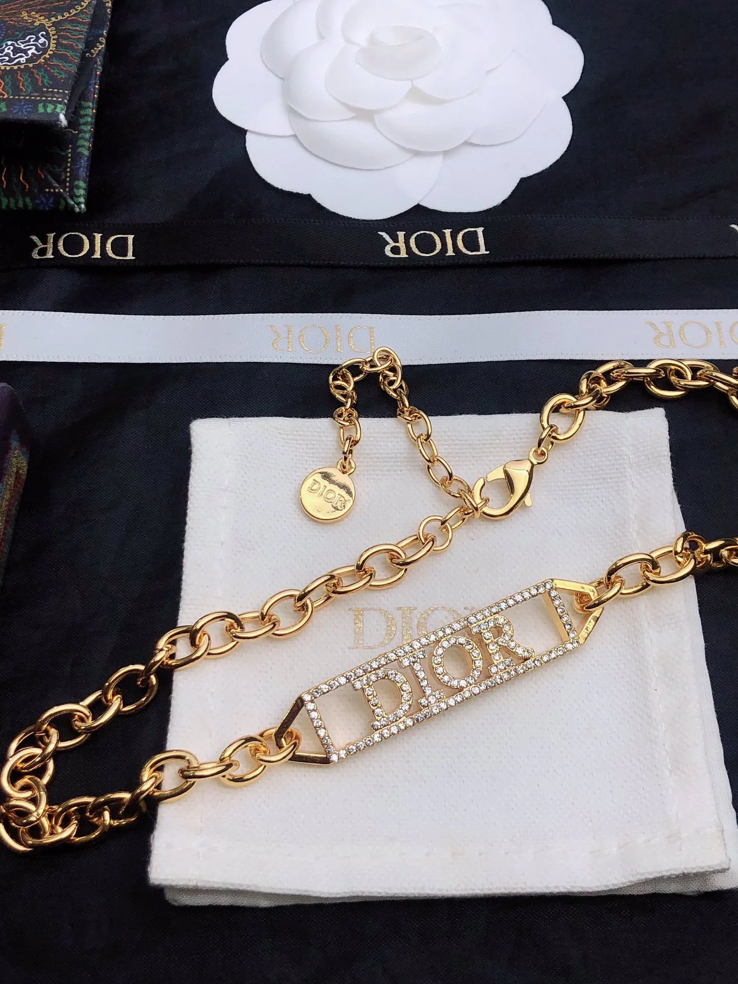 DIOR Accessories Gold-White F010073392