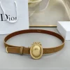 DIOR Belts Suede Brown-Gold A7010050047