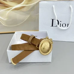 Alternative view of DIOR Belts Suede Brown-Gold A7010050047