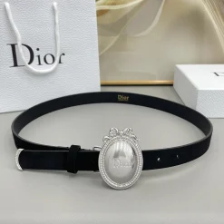 DIOR Belts Suede Leather Black-Silver A7010050046