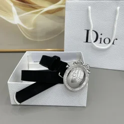 Alternative view of DIOR Belts Suede Leather Black-Silver A7010050046