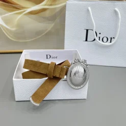 Alternative view of DIOR Belts Suede Metal Brown-Silver A7010050048