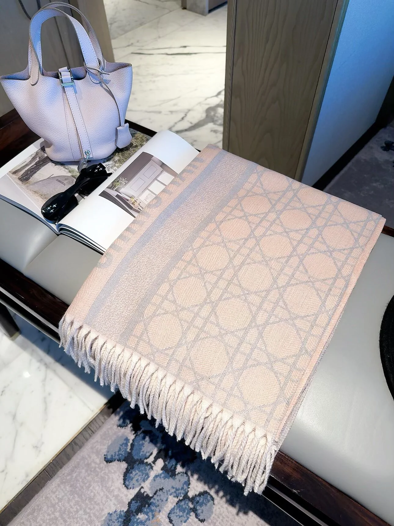 DIOR Scarves Cashmere Pink-Gray One Size D510070928 - Image 3