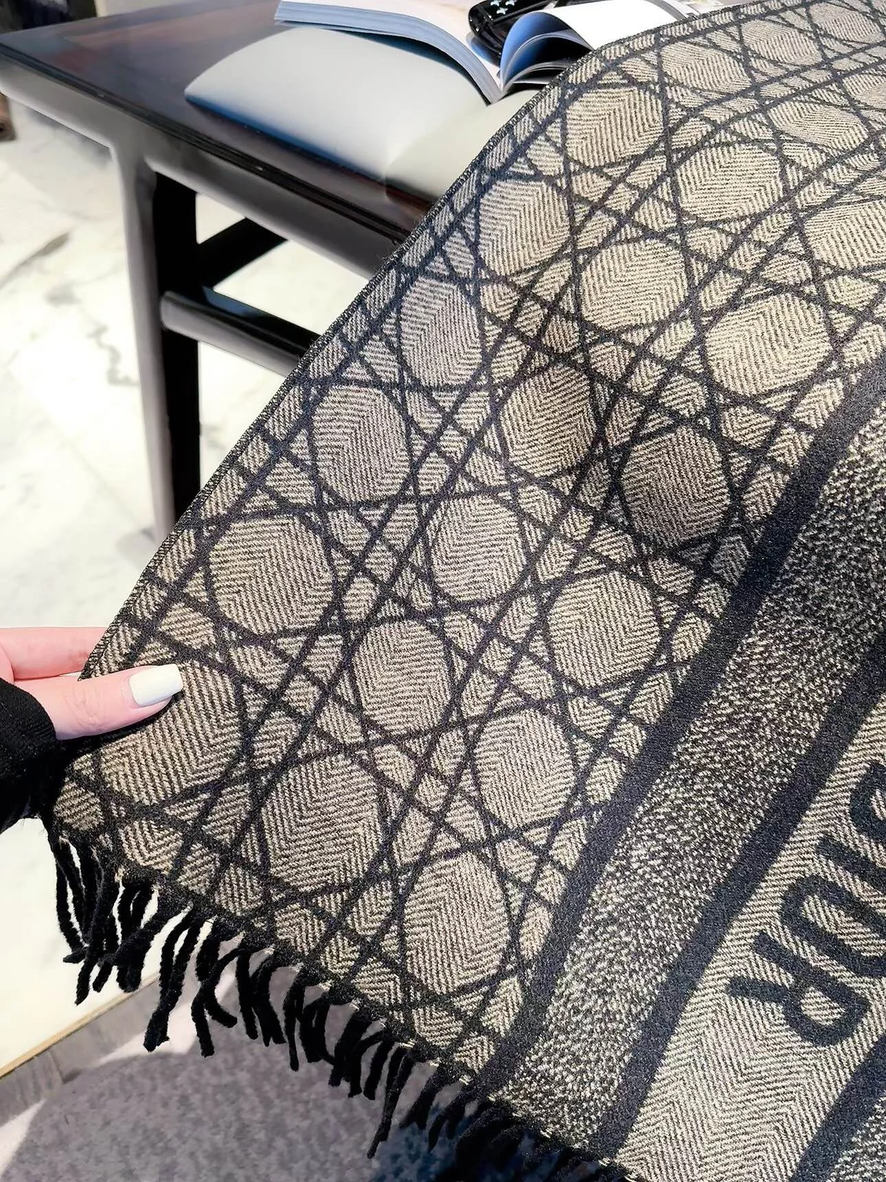 DIOR Scarves Cashmere Pink-Gray One Size D510070928 - Image 8