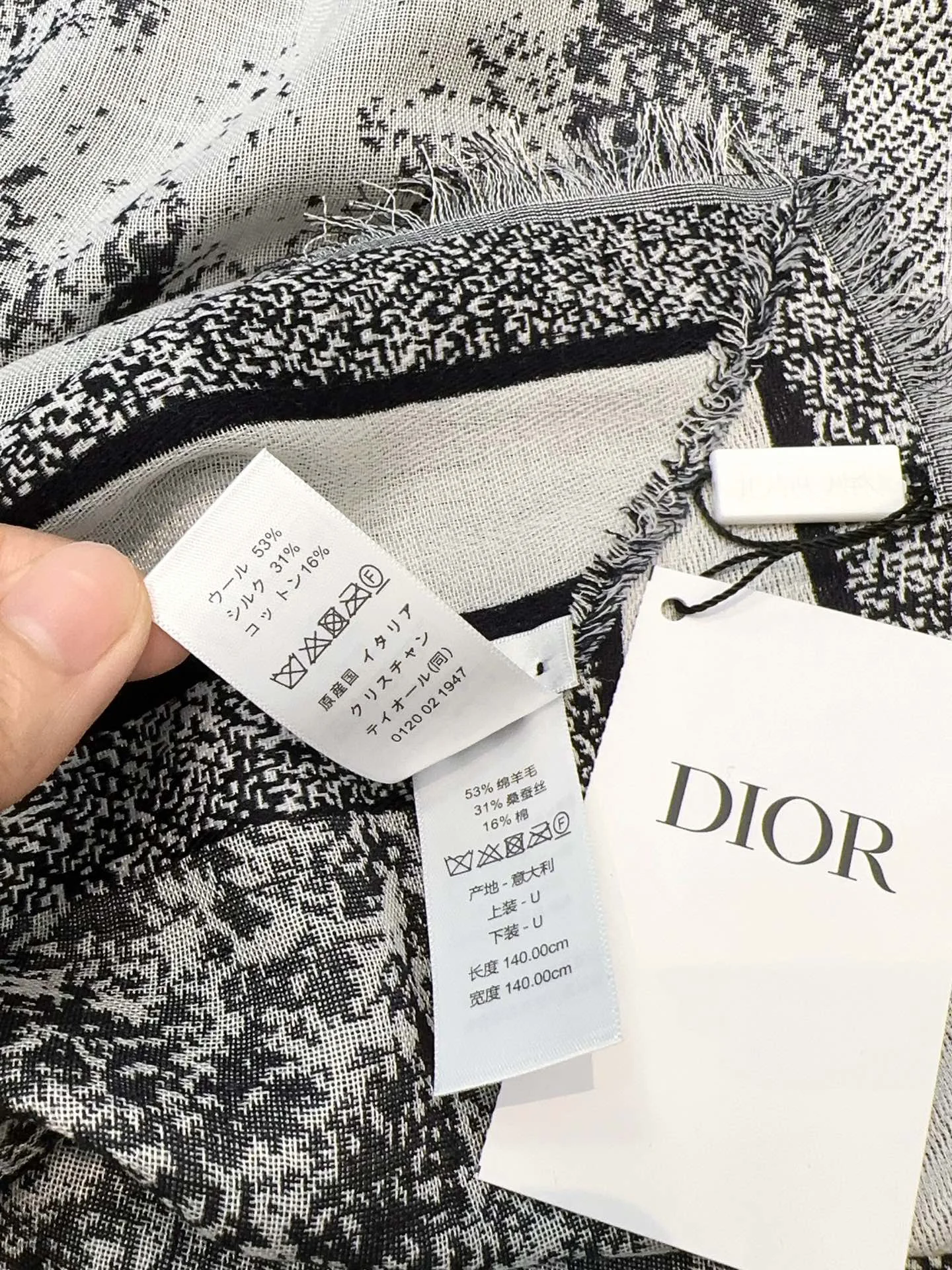 DIOR Scarves White-Black A9510071151 - Image 4