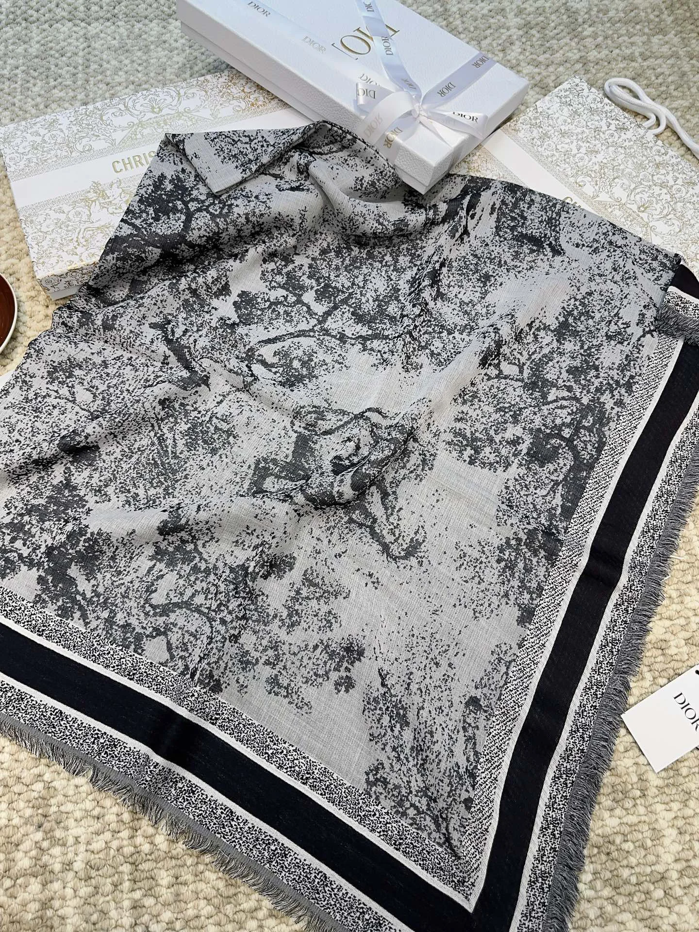 DIOR Scarves White-Black A9510071151 - Image 6