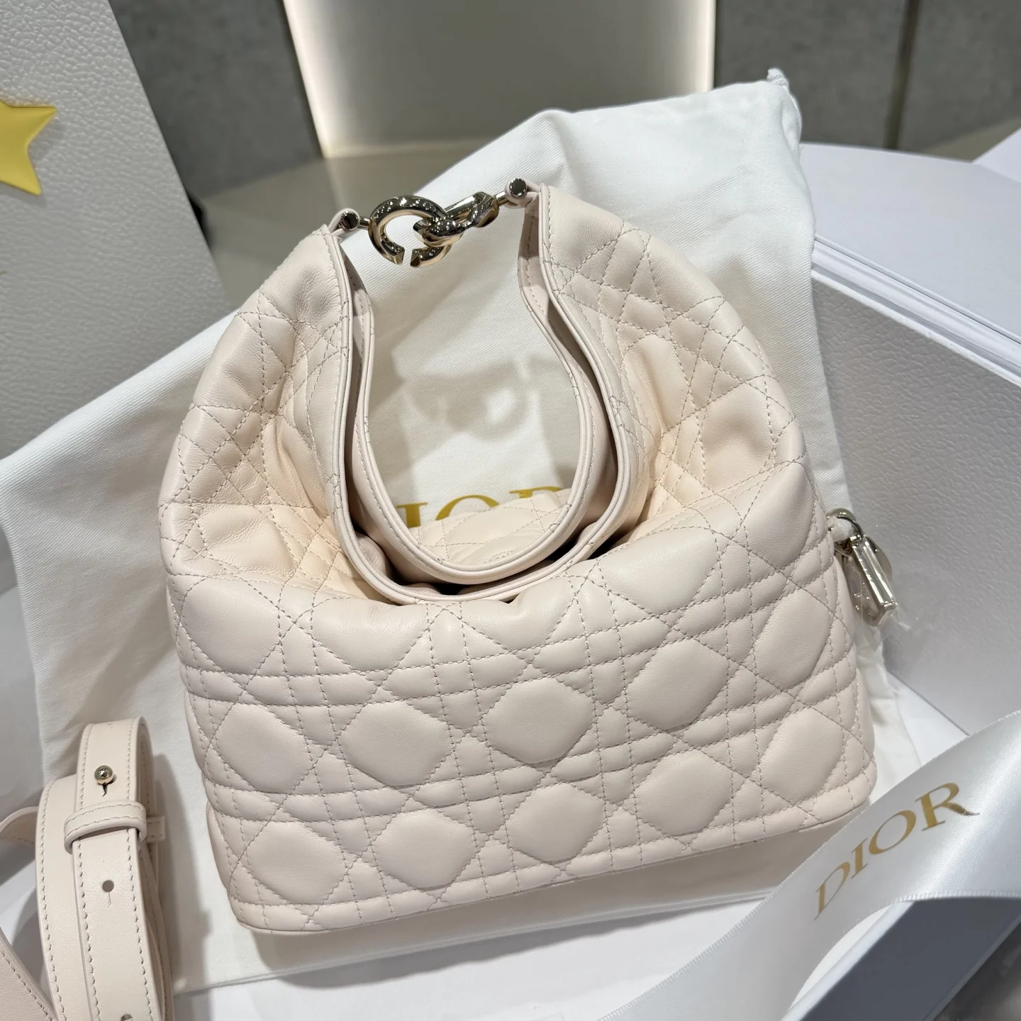 DIOR Shoulder Bags Cream-Gold 22.5X14X7.5CM I0010060286