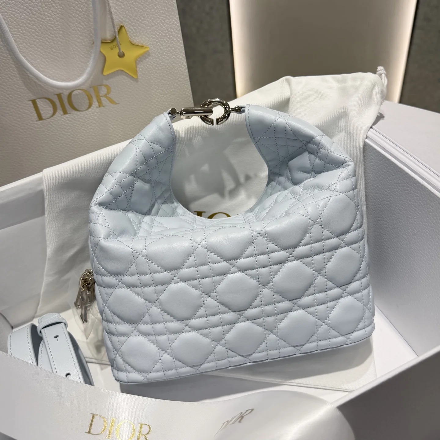 DIOR Shoulder Bags Light Blue-Silver 22.5X14X7.5CM I0010060275 - Image 6