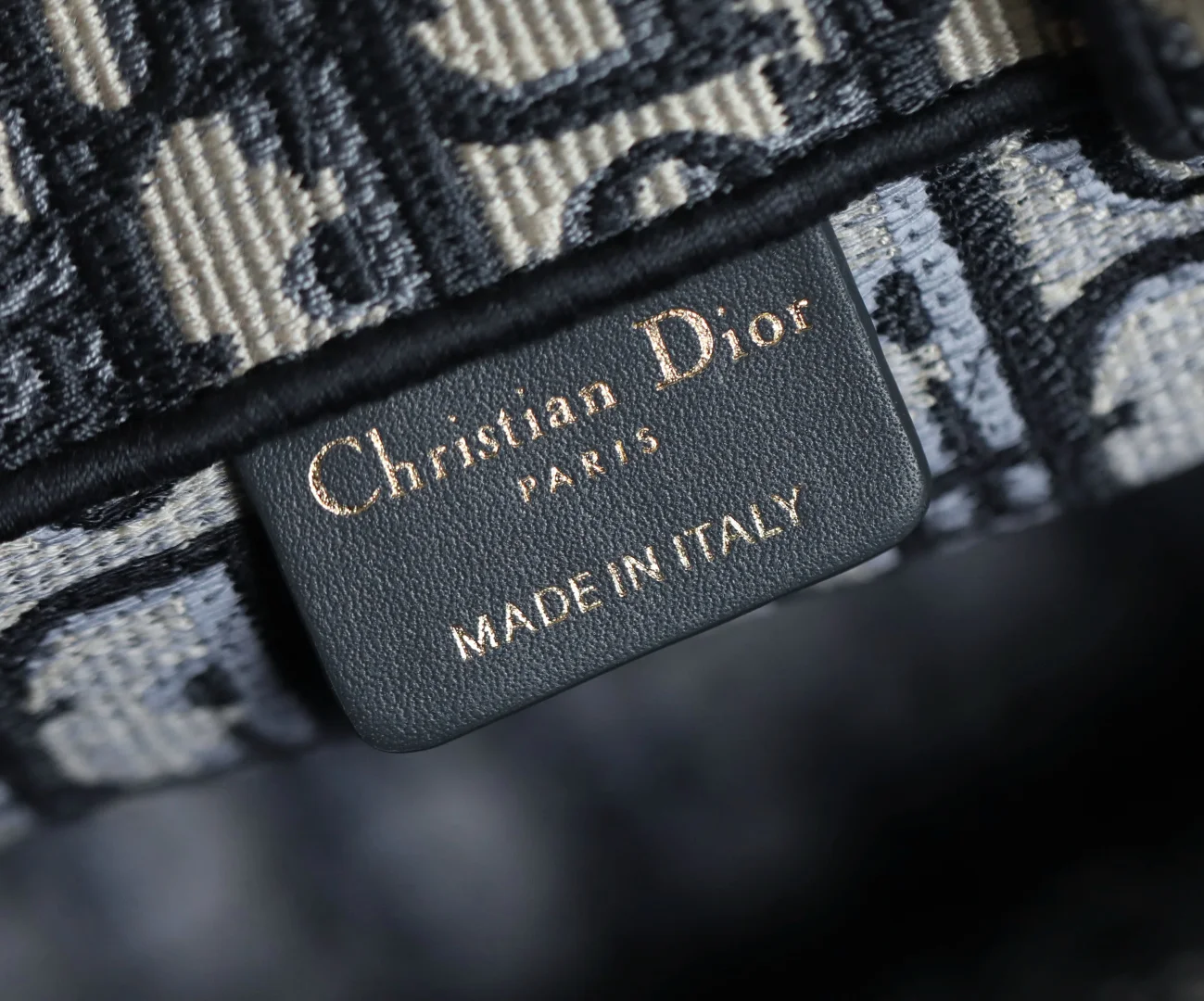 DIOR Totes Bags Embroidered Canvas Blue-Beige 26.5X21X14CM F5010060184 - Image 9