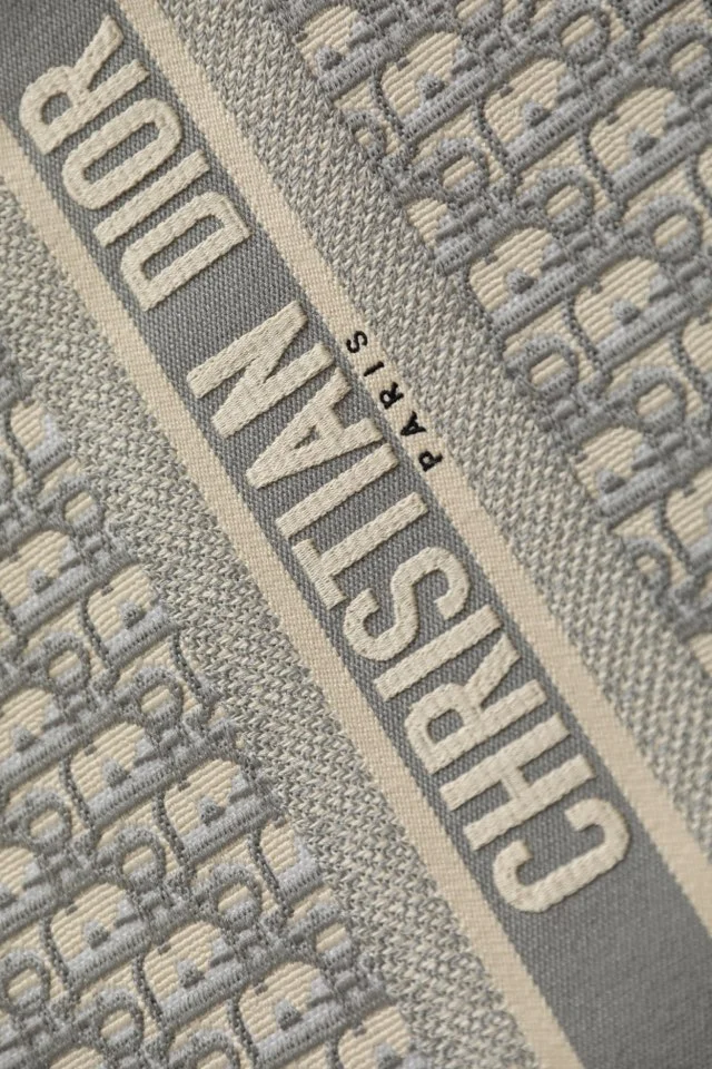 DIOR Totes Bags Embroidered Canvas Gray-White 36.5X28X17.5CM G0010060154 - Image 2