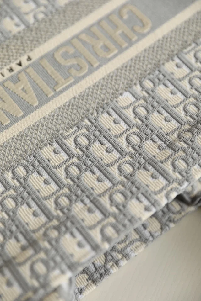 DIOR Totes Bags Embroidered Canvas Gray-White 36.5X28X17.5CM G0010060154 - Image 6