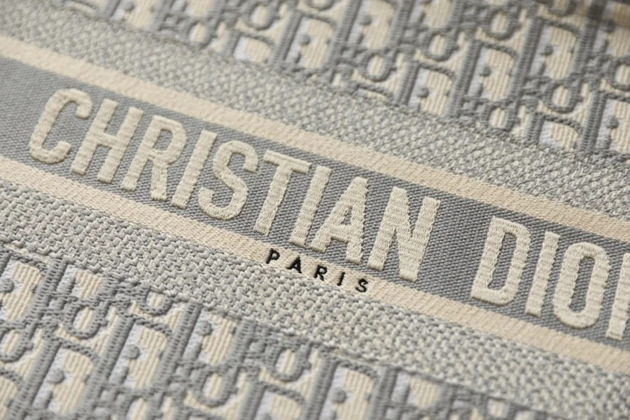 DIOR Totes Bags Embroidered Canvas Gray-White 36.5X28X17.5CM G0010060154 - Image 7