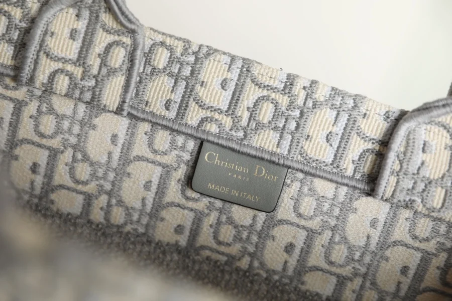 DIOR Totes Bags Embroidered Canvas Gray-White 36.5X28X17.5CM G0010060154 - Image 8