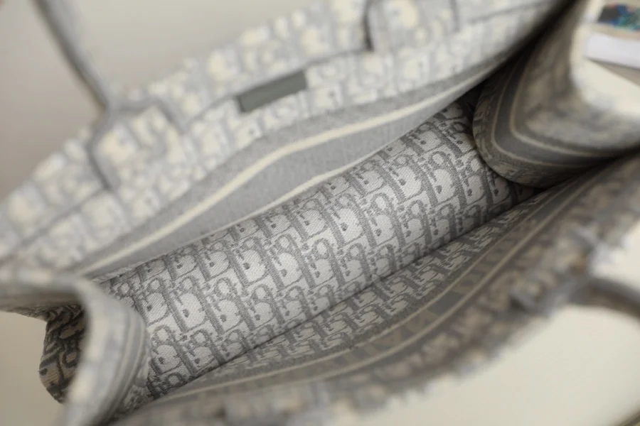 DIOR Totes Bags Embroidered Canvas Gray-White 36.5X28X17.5CM G0010060154 - Image 9