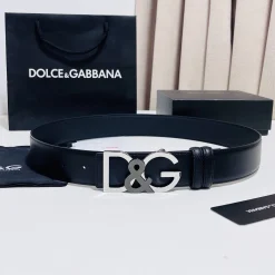 DOLCE & GABBANA Belts Cow Leather Black-Silver A8010050036