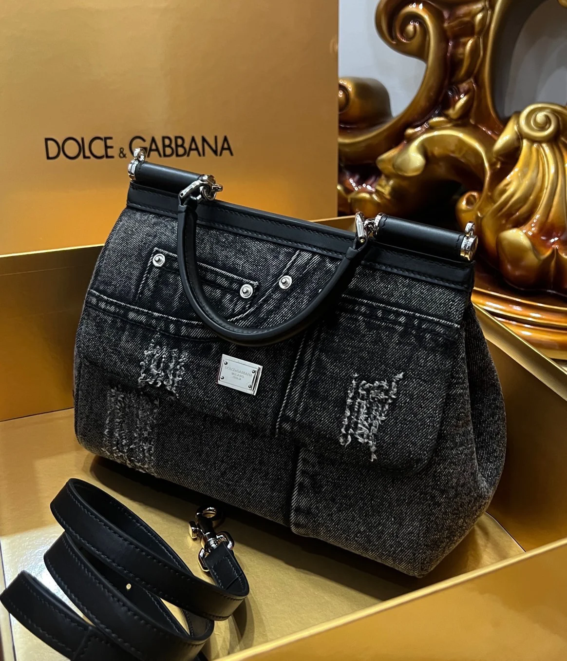 DOLCE & GABBANA Shoulder Bags Black-Silver I0010067166 - Image 4