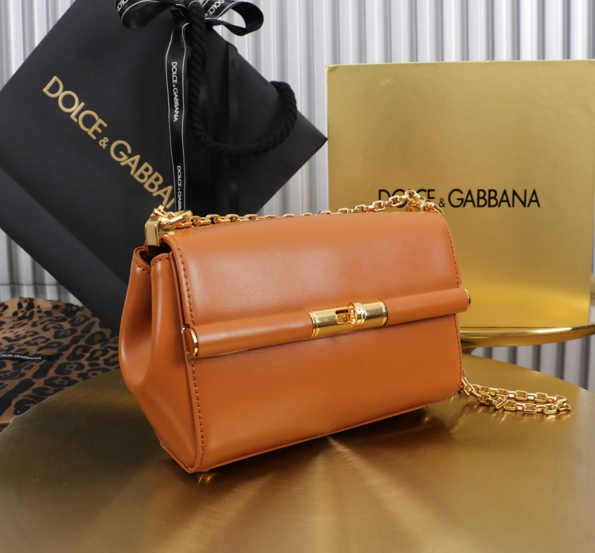 DOLCE & GABBANA Shoulder Bags Brown-Gold 18X10.6X7CM G4010066154 - Image 2