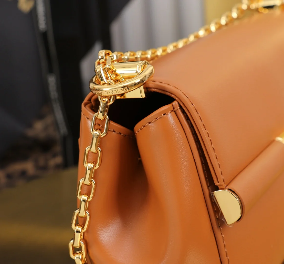 DOLCE & GABBANA Shoulder Bags Brown-Gold 18X10.6X7CM G4010066154 - Image 7