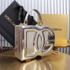 Alternative view of DOLCE & GABBANA Shoulder Bags Calf Leather Silver-Gold 20X15X6.5CM A22010067283