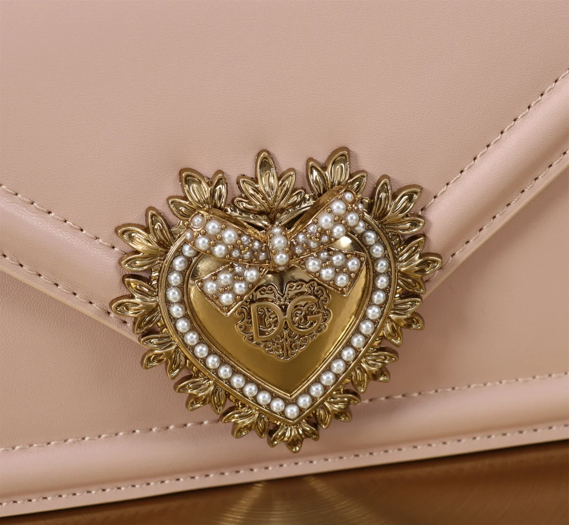 DOLCE & GABBANA Shoulder Bags Leather Pink-Gold 19X4.5X13CM D5010067240 - Image 6