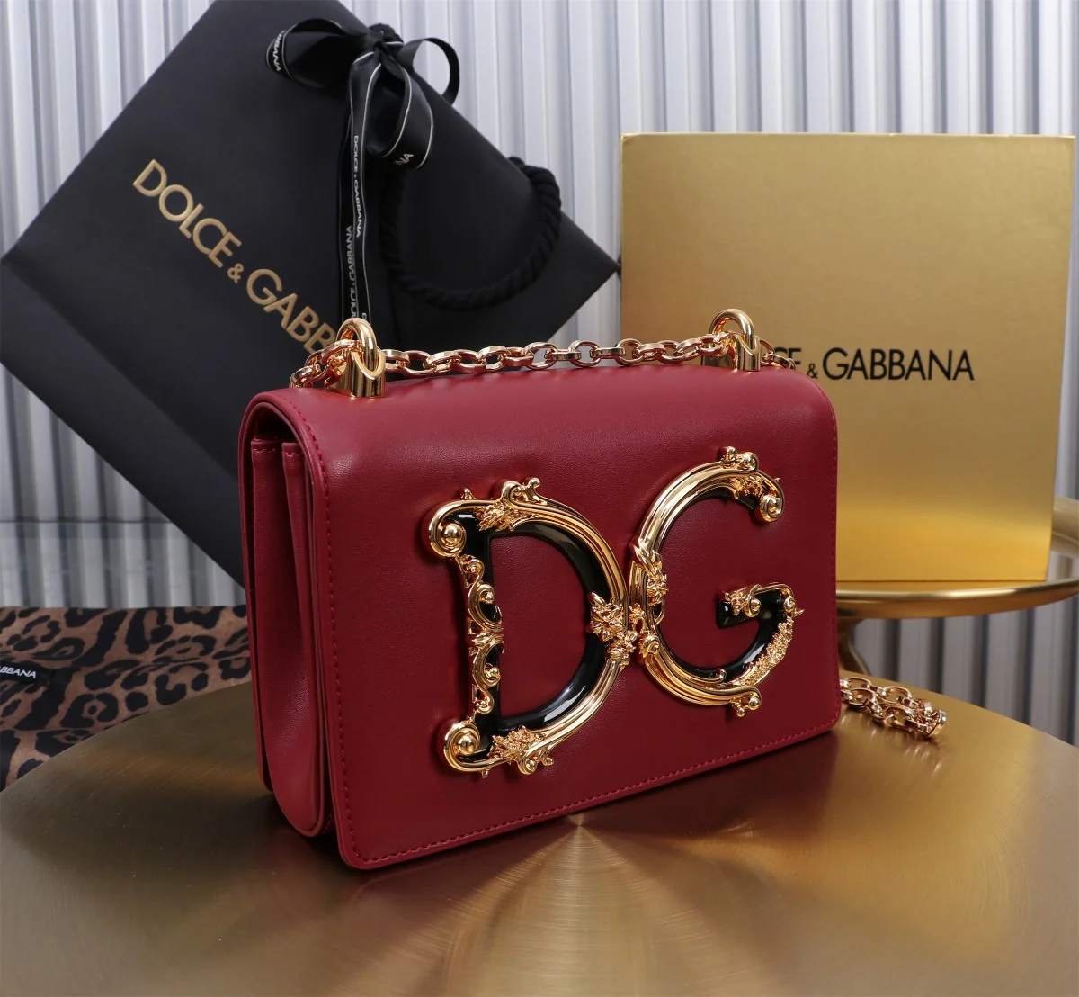 DOLCE & GABBANA Shoulder Bags Nappa Leather Red-Gold 21X5X13.5CM E0010067109 - Image 2