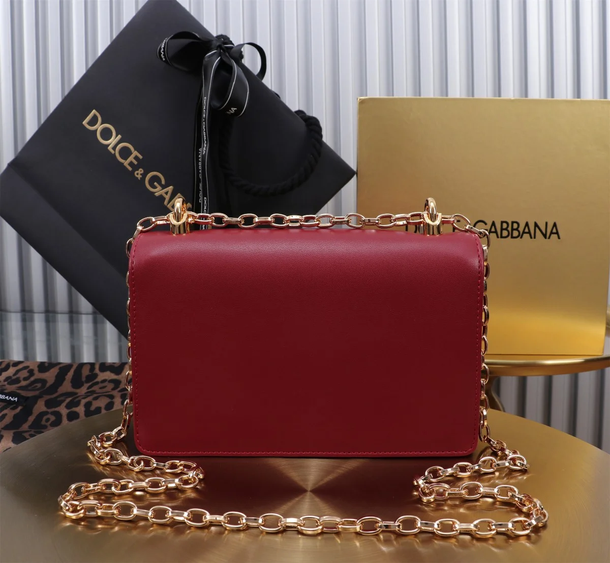 DOLCE & GABBANA Shoulder Bags Nappa Leather Red-Gold 21X5X13.5CM E0010067109 - Image 3