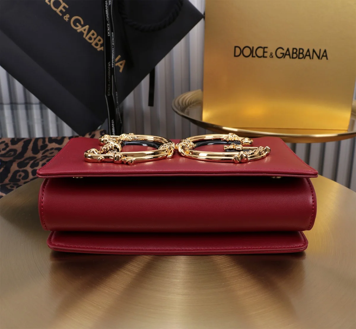 DOLCE & GABBANA Shoulder Bags Nappa Leather Red-Gold 21X5X13.5CM E0010067109 - Image 4